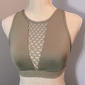 PINK Ultimate Green Mesh Sports Bra Halter